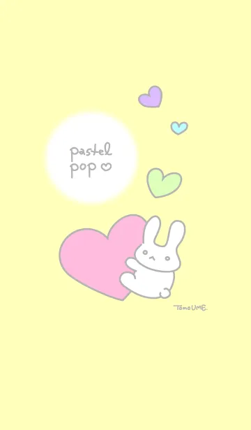 [LINE着せ替え] パステルPOPハート(イエロー)の画像1