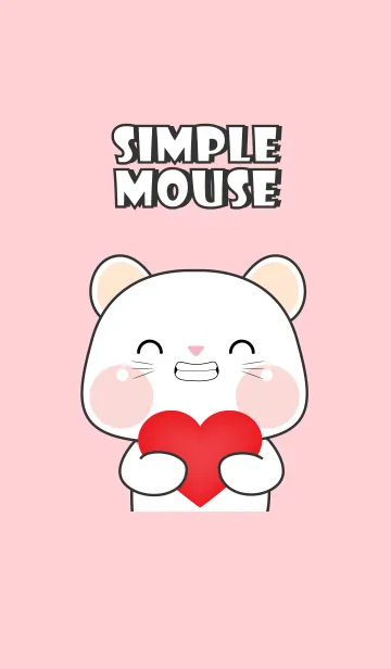 [LINE着せ替え] Simple Love U White Mouse Theme (JP)の画像1