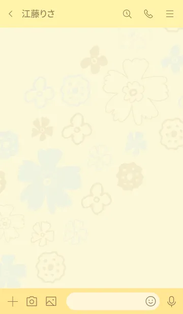 [LINE着せ替え] 手書き花 くすみイエローの画像3