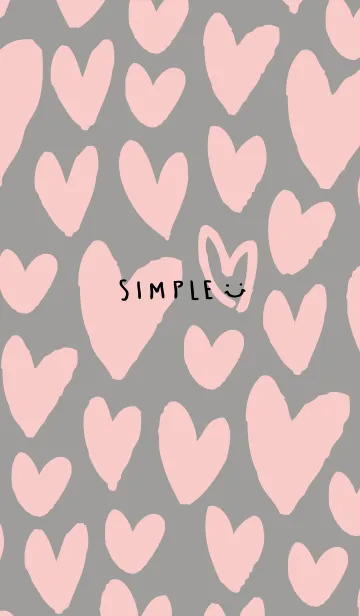 [LINE着せ替え] ハートたくさんグレー2の画像1