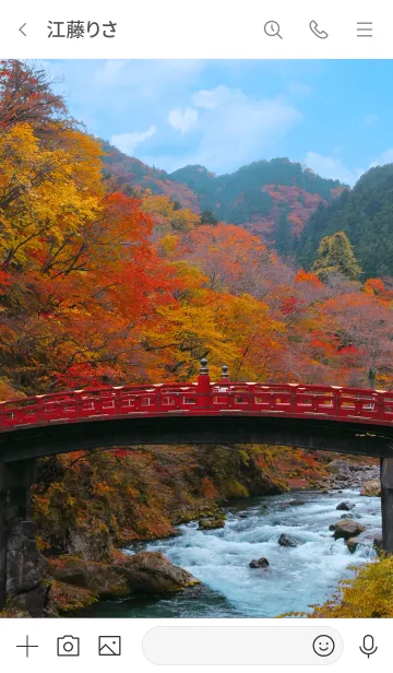 [LINE着せ替え] 紅葉と橋の風景の画像3