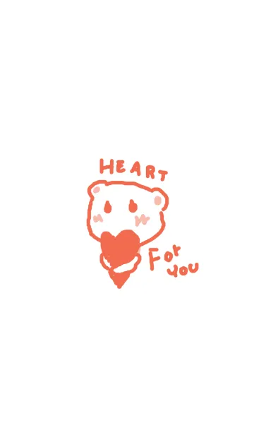 [LINE着せ替え] heartと恋するクマさん♯シンプルの画像1