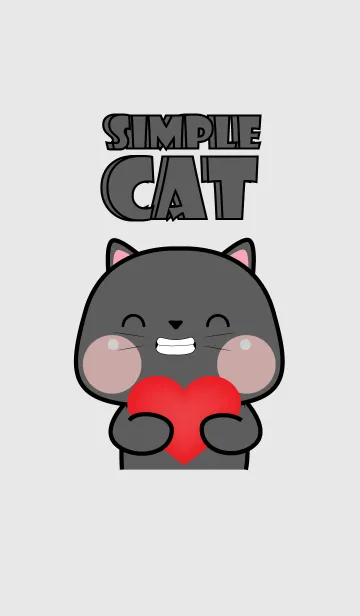 [LINE着せ替え] Simple Love U Black Cat Theme (JP)の画像1