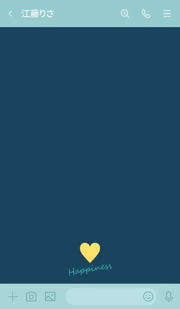 [LINE着せ替え] Small Heart *Navy+Yellow 3*の画像3