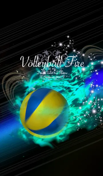 [LINE着せ替え] バレーボール 〜Volleyball Fire〜Blueの画像1