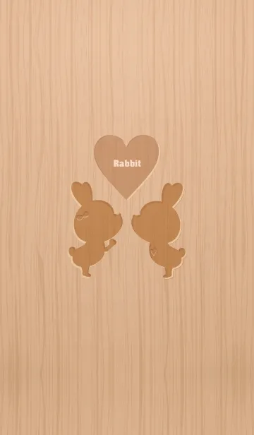 [LINE着せ替え] Woodgrain rabbit GB 8.の画像1