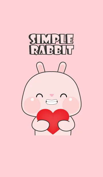 [LINE着せ替え] Simple Love U Pink Rabbit Theme (JP)の画像1