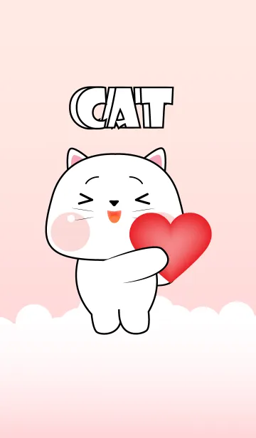 [LINE着せ替え] White Cat With Love Theme (JP)の画像1