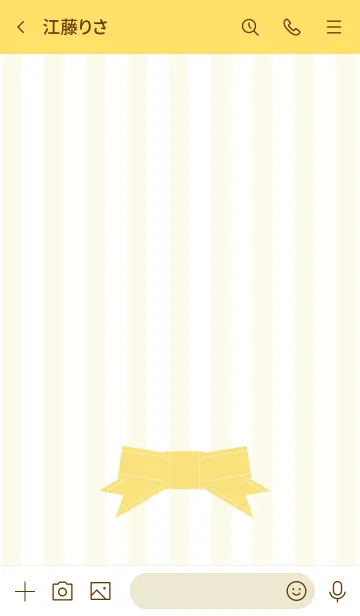 [LINE着せ替え] 黄色いリボンのシンプルなきせかえの画像3