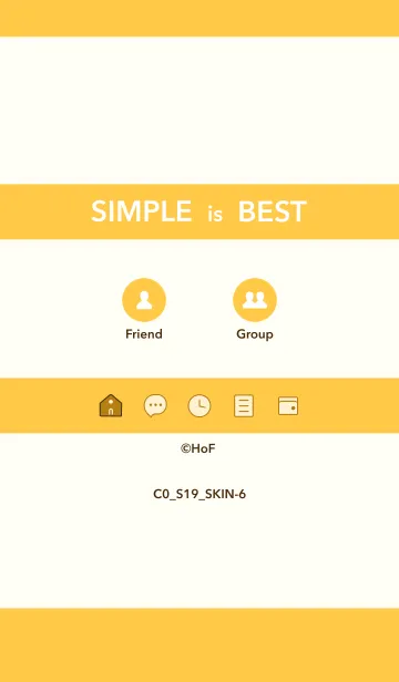 [LINE着せ替え] シンプルC0 S19 イエロー3-6の画像1