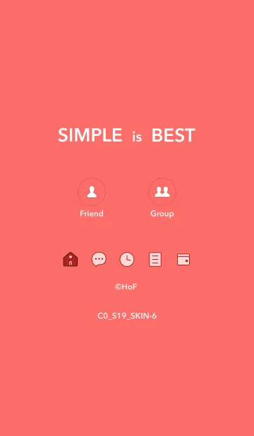 [LINE着せ替え] シンプルC0 S19 レッド1-6の画像1