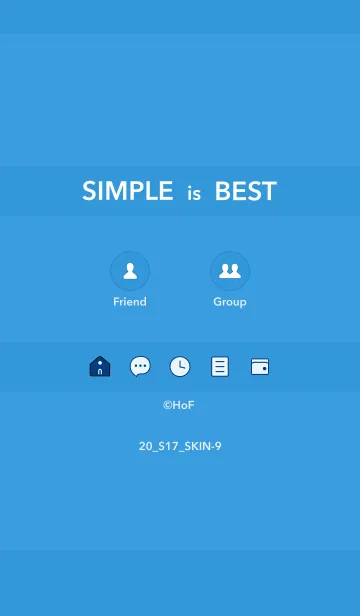 [LINE着せ替え] シンプル20 S17 ブルー1-9の画像1