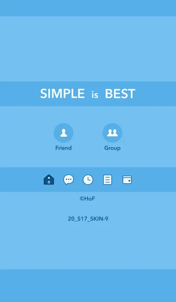 [LINE着せ替え] シンプル20 S17 ブルー5-9の画像1