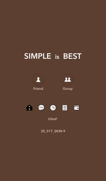 [LINE着せ替え] シンプル20 S17 ブラウン1-9の画像1
