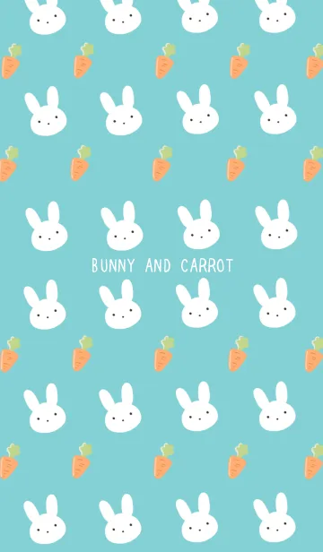 [LINE着せ替え] うさぎとにんじん ライトグリーンの画像1