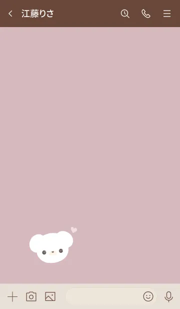 [LINE着せ替え] シンプルくまハート くすみピンクの画像3