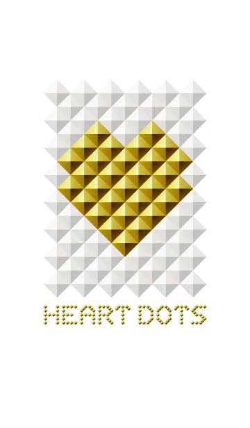 [LINE着せ替え] ハート・ドットのテーマ (GOLD)の画像1