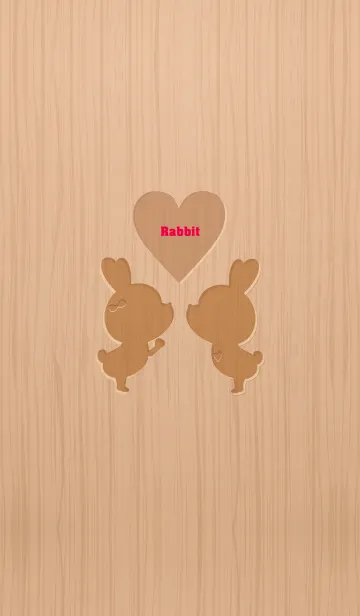 [LINE着せ替え] Woodgrain rabbit GB 9.の画像1