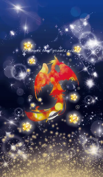 [LINE着せ替え] ネイビー : 平和・願いを叶える鳳凰の画像1