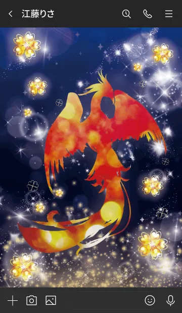 [LINE着せ替え] ネイビー : 平和・願いを叶える鳳凰の画像3