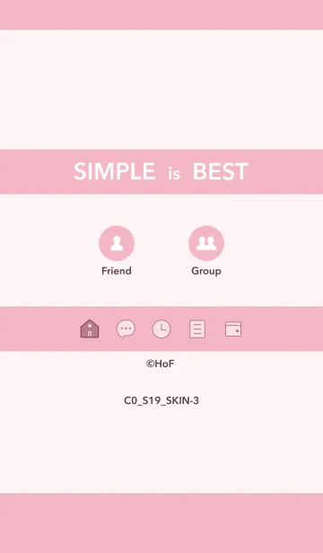 [LINE着せ替え] シンプルC0 S19 ピンク5-3の画像1