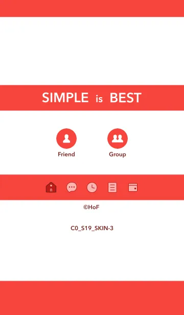 [LINE着せ替え] シンプルC0 S19 レッド3-3の画像1