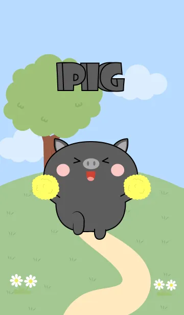 [LINE着せ替え] Love Emotions Black Pig Theme (JP)の画像1