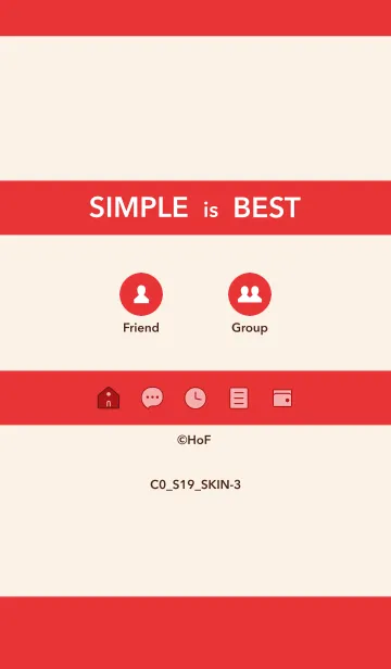 [LINE着せ替え] シンプルC0 S19 レッド4-3の画像1