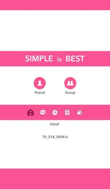 [LINE着せ替え] シンプル70 S18 ピンク1-6の画像1