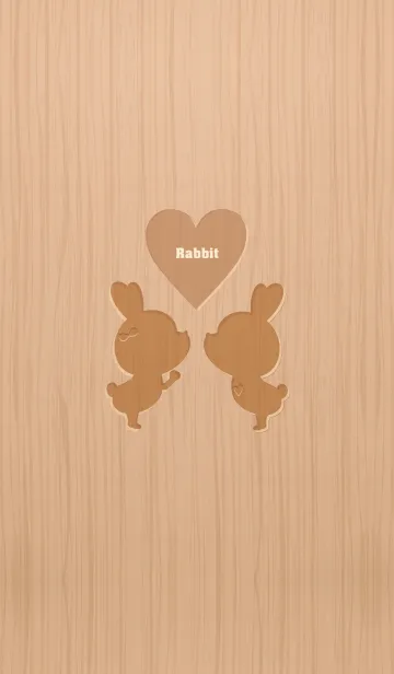 [LINE着せ替え] Woodgrain rabbit GB 10.の画像1