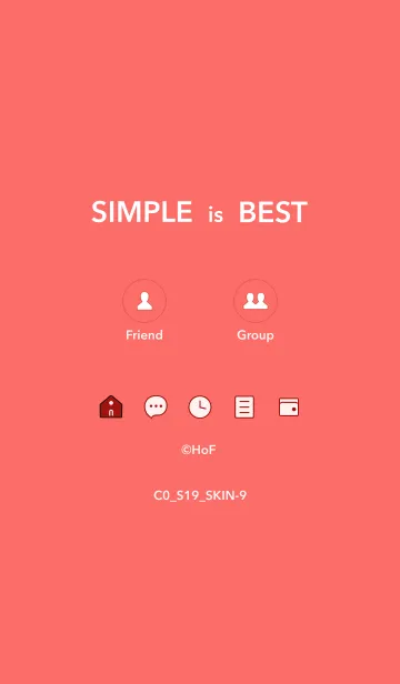 [LINE着せ替え] シンプルC0 S19 レッド1-9の画像1