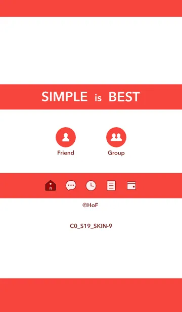 [LINE着せ替え] シンプルC0 S19 レッド3-9の画像1