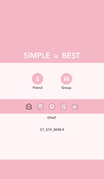 [LINE着せ替え] シンプルC1 S19 ピンク5-9の画像1