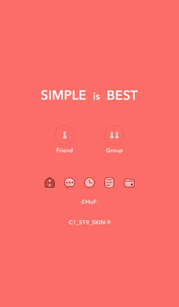 [LINE着せ替え] シンプルC1 S19 レッド1-9の画像1