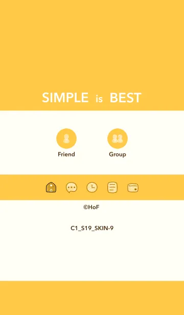 [LINE着せ替え] シンプルC1 S19 イエロー3-9の画像1