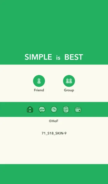 [LINE着せ替え] シンプル71 S18 グリーン1-9の画像1