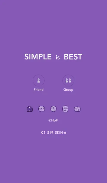 [LINE着せ替え] シンプルC1 S19 パープル1-6の画像1