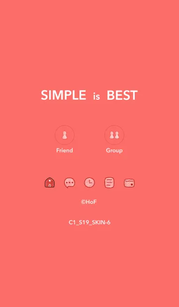 [LINE着せ替え] シンプルC1 S19 レッド1-6の画像1