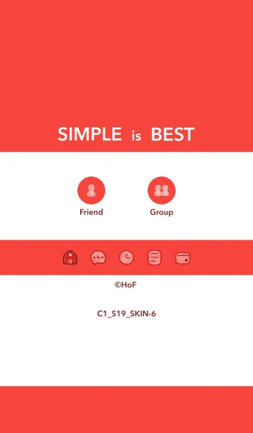 [LINE着せ替え] シンプルC1 S19 レッド3-6の画像1