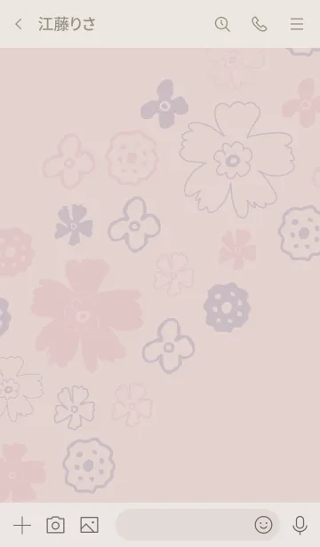 [LINE着せ替え] 手書き花 くすみピンクの画像3