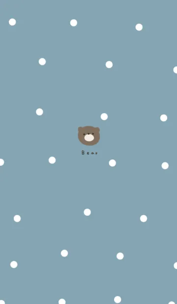 [LINE着せ替え] ブルーベージュと水玉。クマ。の画像1
