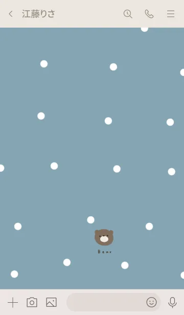 [LINE着せ替え] ブルーベージュと水玉。クマ。の画像3