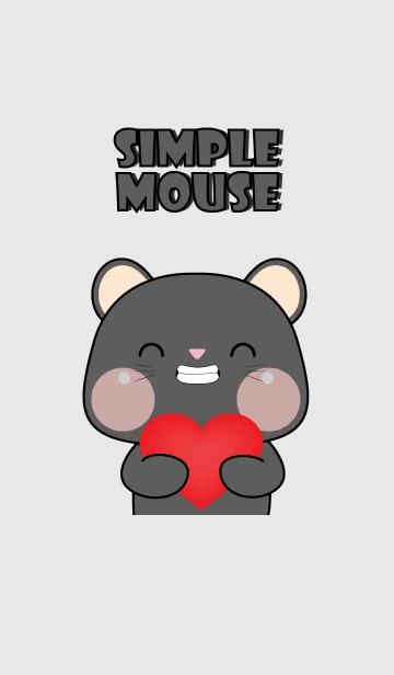 [LINE着せ替え] Simple Love U Black Mouse Theme (JP)の画像1