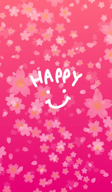 [LINE着せ替え] 桜ピンク-スマイル28-の画像1
