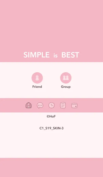 [LINE着せ替え] シンプルC1 S19 ピンク5-3の画像1