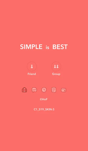 [LINE着せ替え] シンプルC1 S19 レッド1-3の画像1
