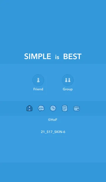 [LINE着せ替え] シンプル21 S17 ブルー1-6の画像1