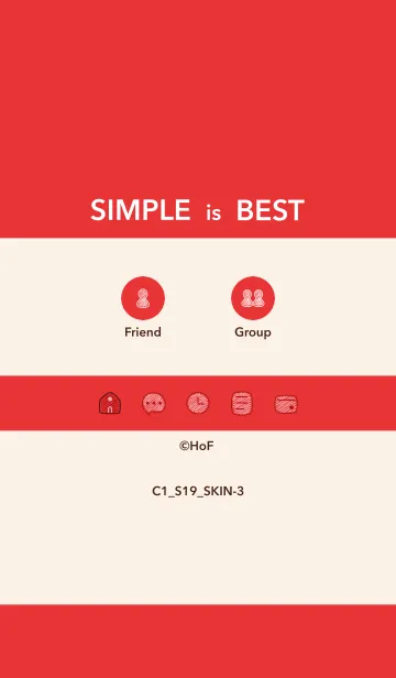 [LINE着せ替え] シンプルC1 S19 レッド4-3の画像1