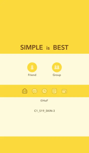 [LINE着せ替え] シンプルC1 S19 イエロー2-3の画像1