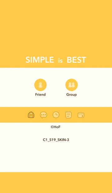 [LINE着せ替え] シンプルC1 S19 イエロー3-3の画像1